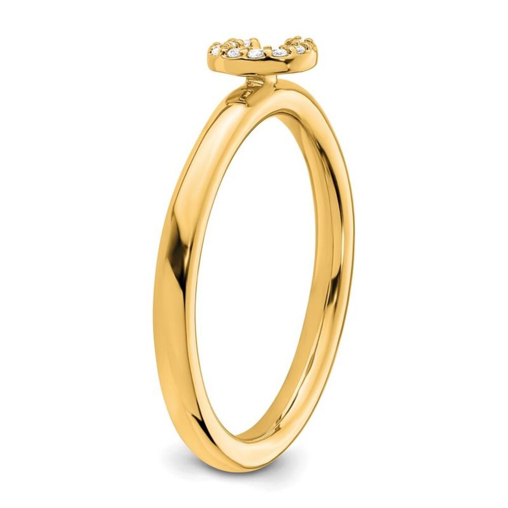 Kazi Luxury 14k Yellow Gold Stackable Diamond Ini… - image 5